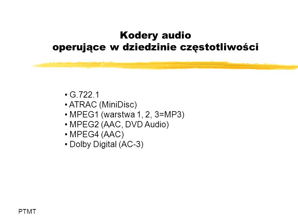Kodery audio operujące w dziedzinie częstotliwości