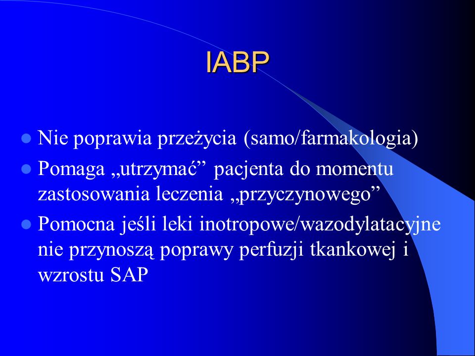 IABP Nie poprawia przeżycia (samo/farmakologia)