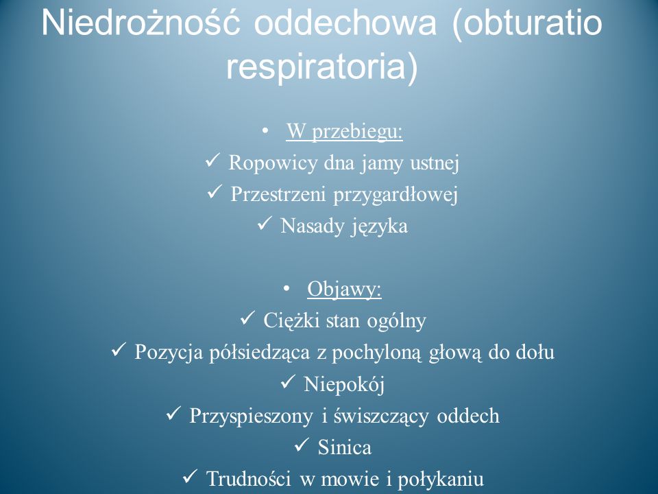 Niedrożność oddechowa (obturatio respiratoria)