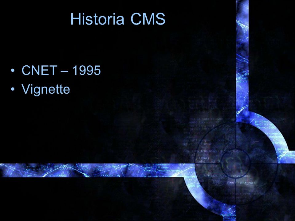Historia CMS CNET – 1995 Vignette
