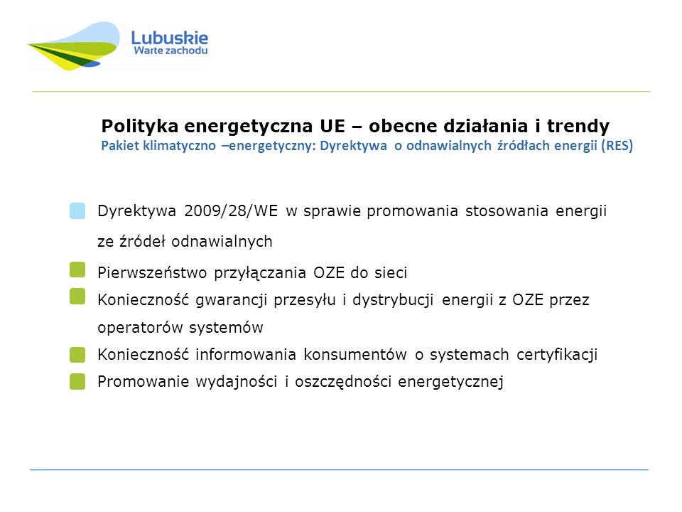 Polityka energetyczna UE – obecne działania i trendy