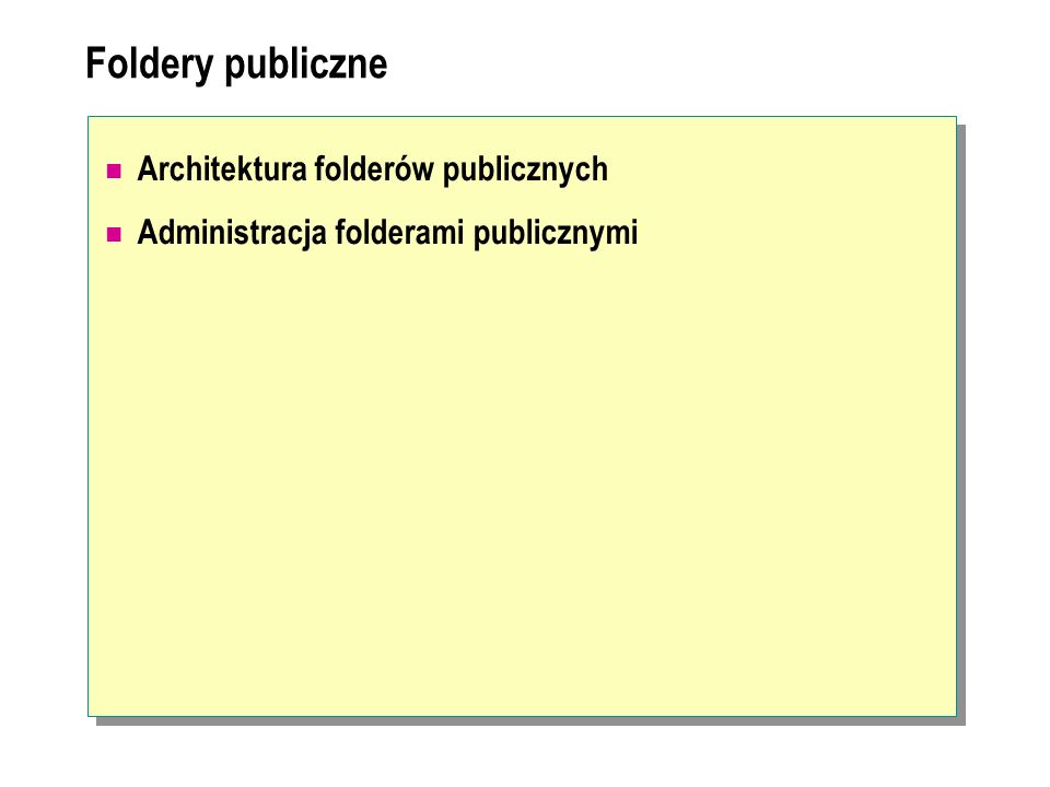 Foldery publiczne Architektura folderów publicznych