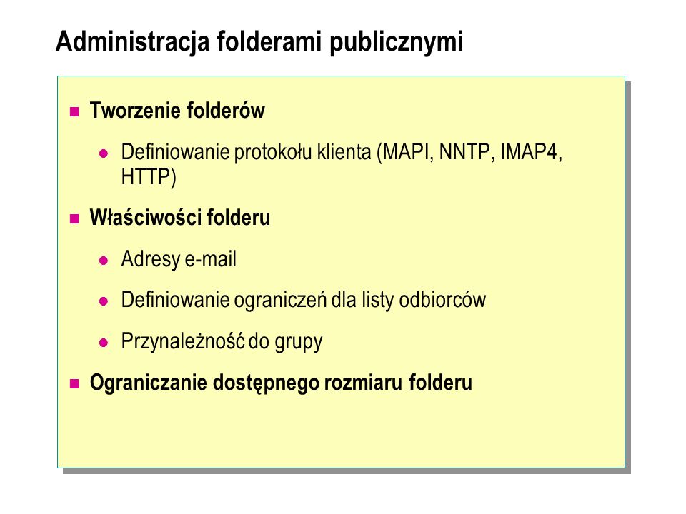 Administracja folderami publicznymi