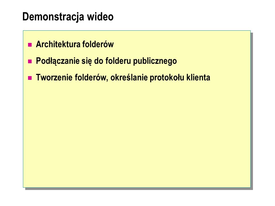 Demonstracja wideo Architektura folderów