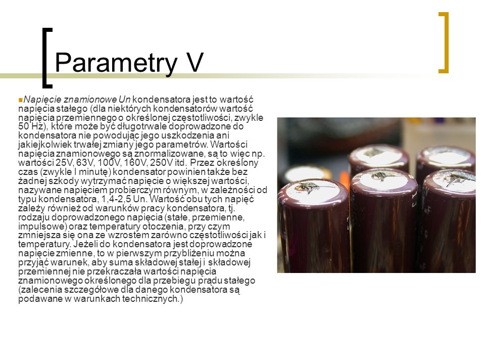 Parametry V