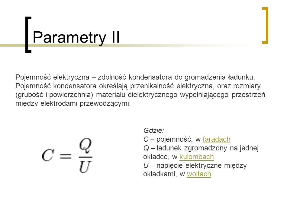 Parametry II