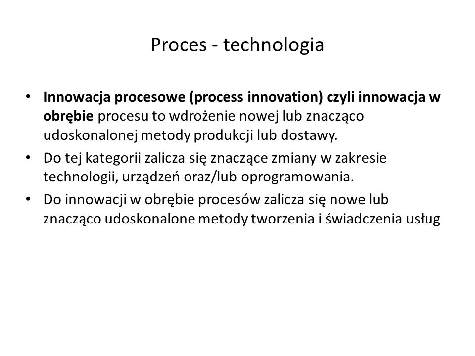 Proces - technologia