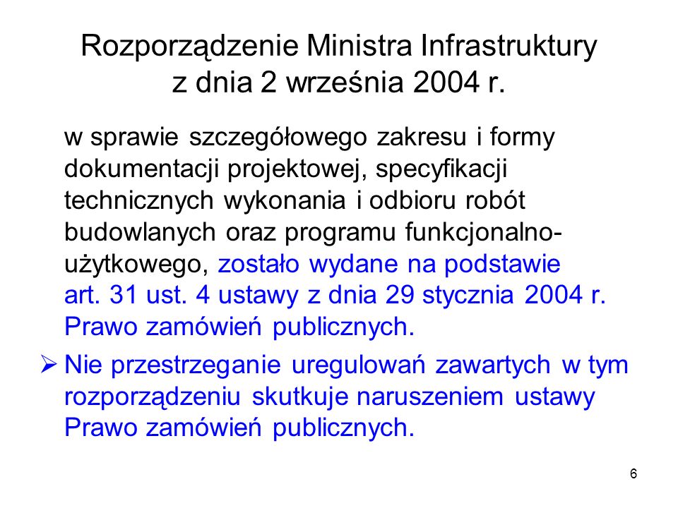 Rozporządzenie Ministra Infrastruktury z dnia 2 września 2004 r.