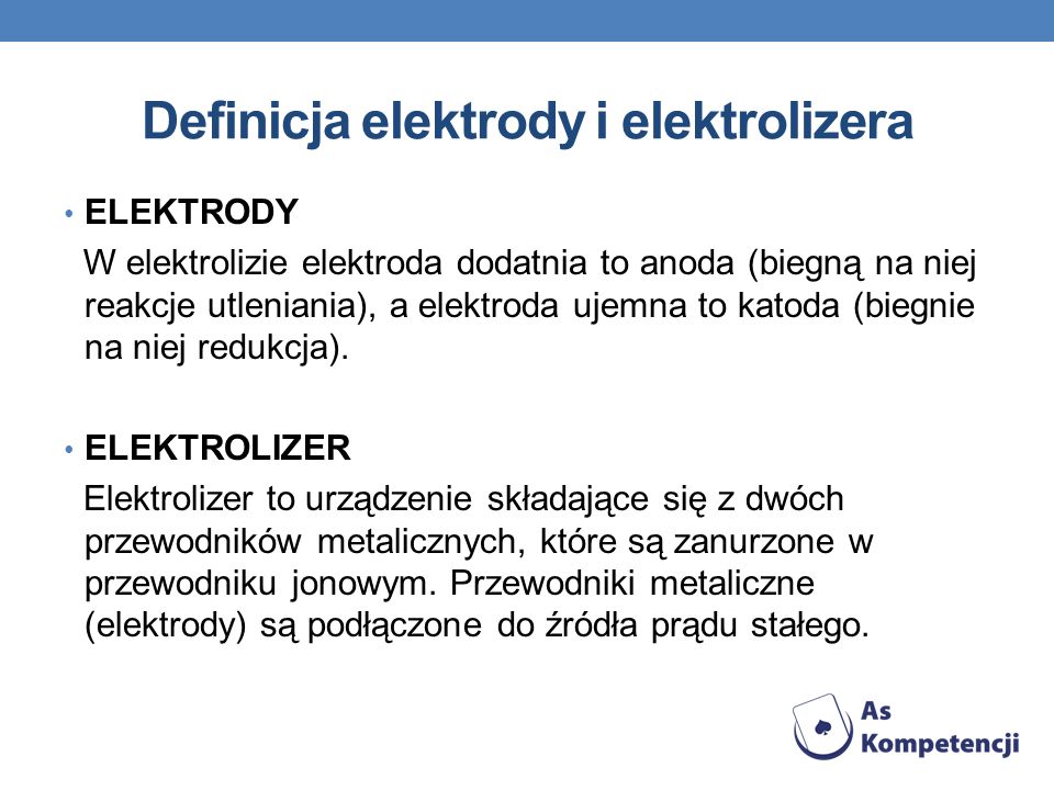 Definicja elektrody i elektrolizera