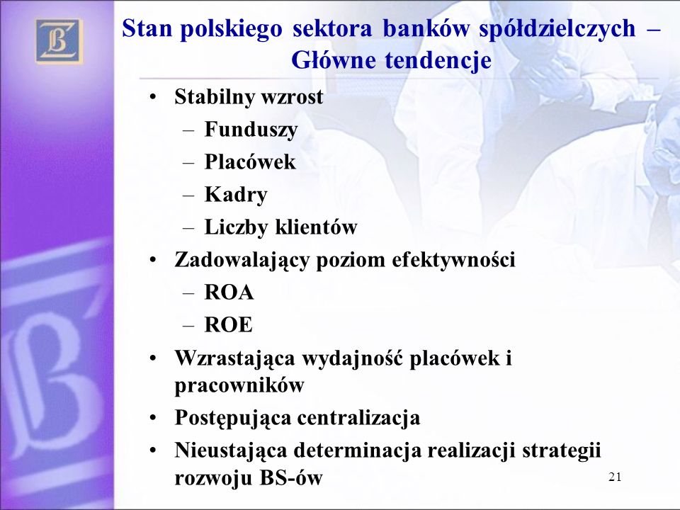 Stan polskiego sektora banków spółdzielczych – Główne tendencje