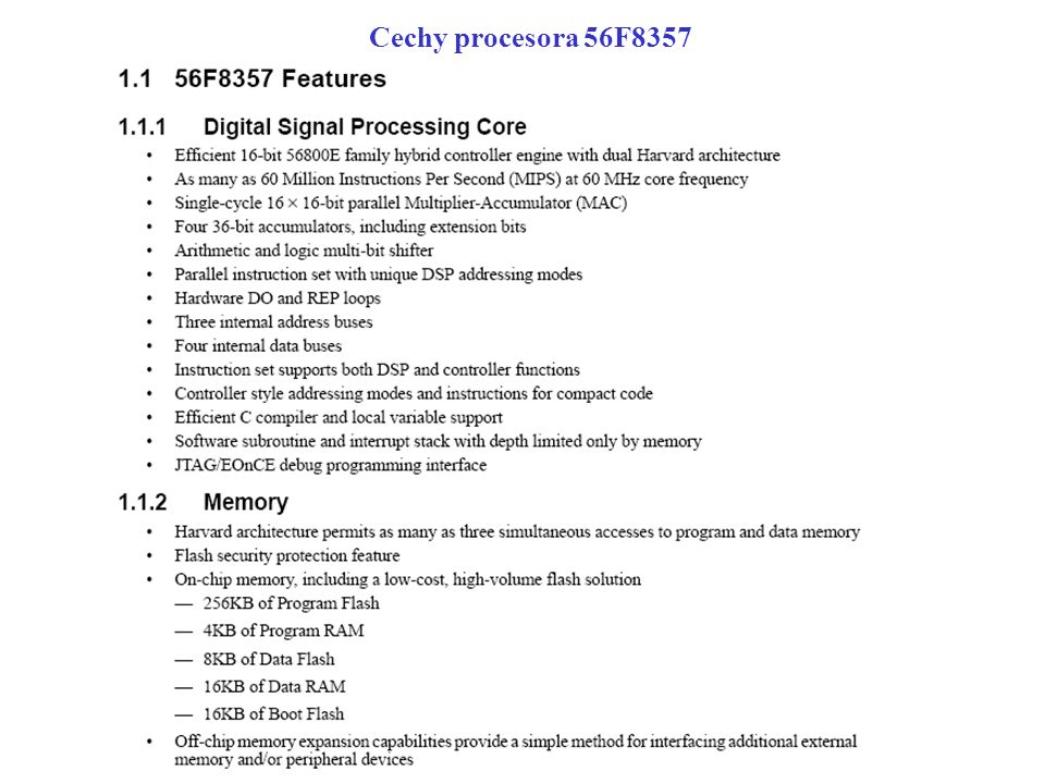 Cechy procesora 56F8357
