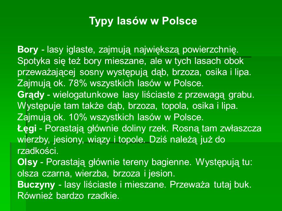 Typy lasów w Polsce