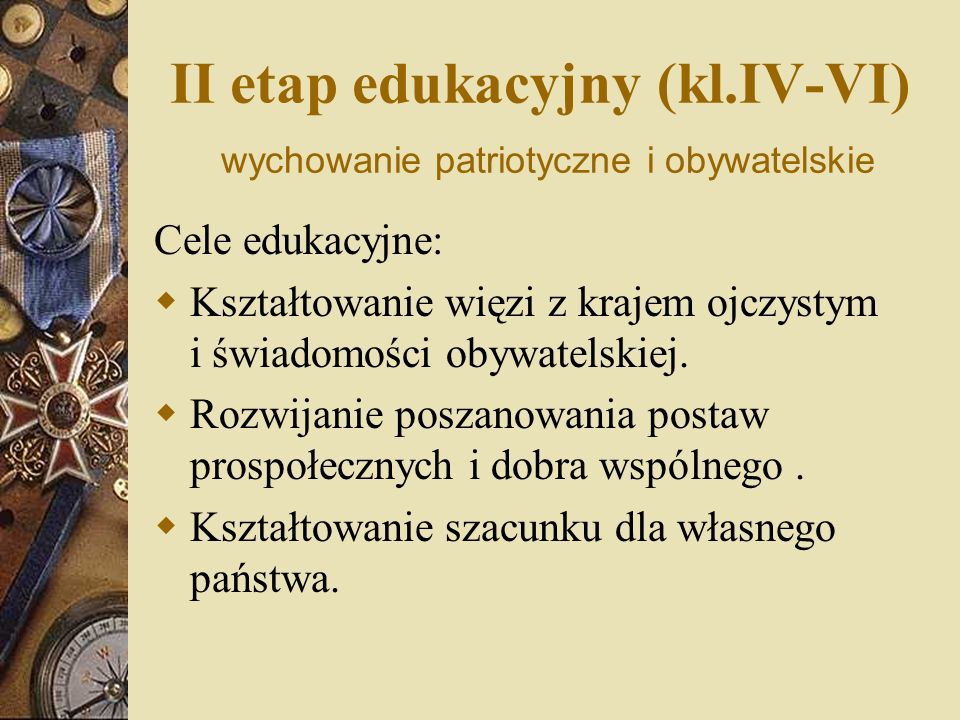 II etap edukacyjny (kl.IV-VI) wychowanie patriotyczne i obywatelskie