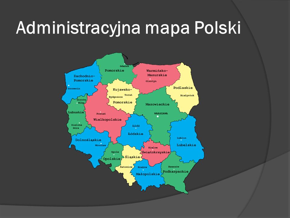 Administracyjna mapa Polski