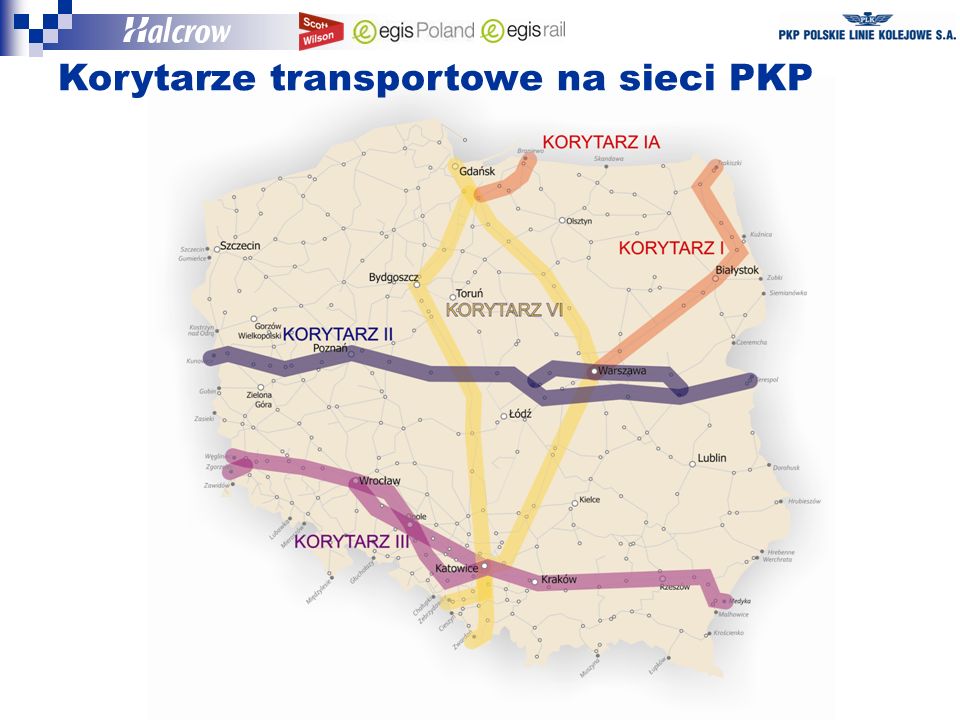 Korytarze transportowe na sieci PKP