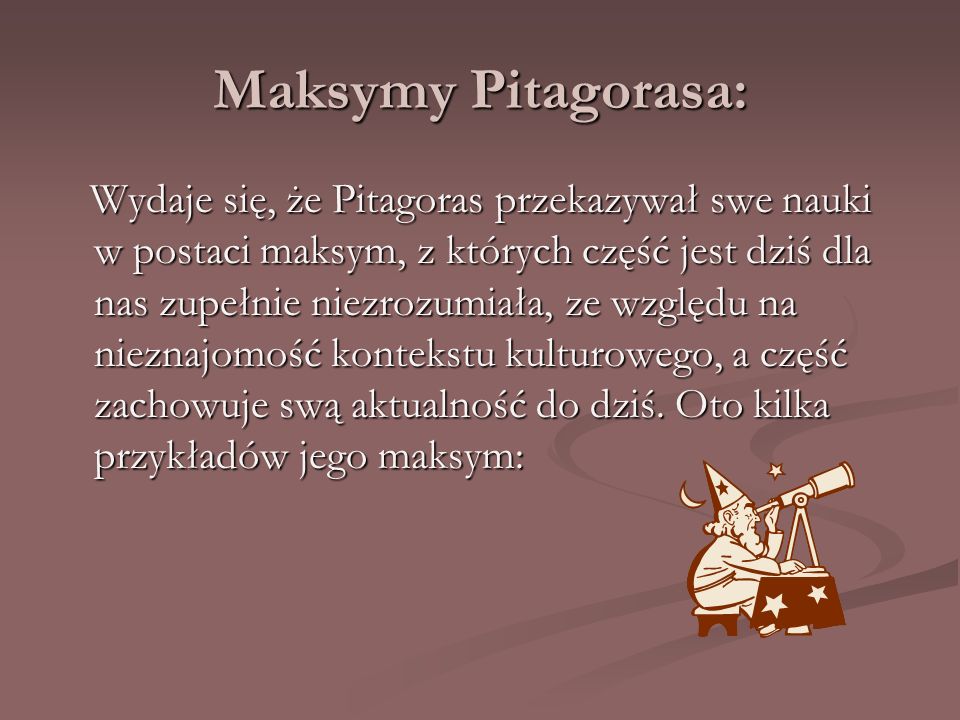 Maksymy Pitagorasa: