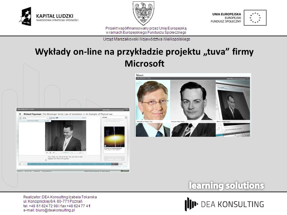 Wykłady on-line na przykładzie projektu „tuva firmy Microsoft