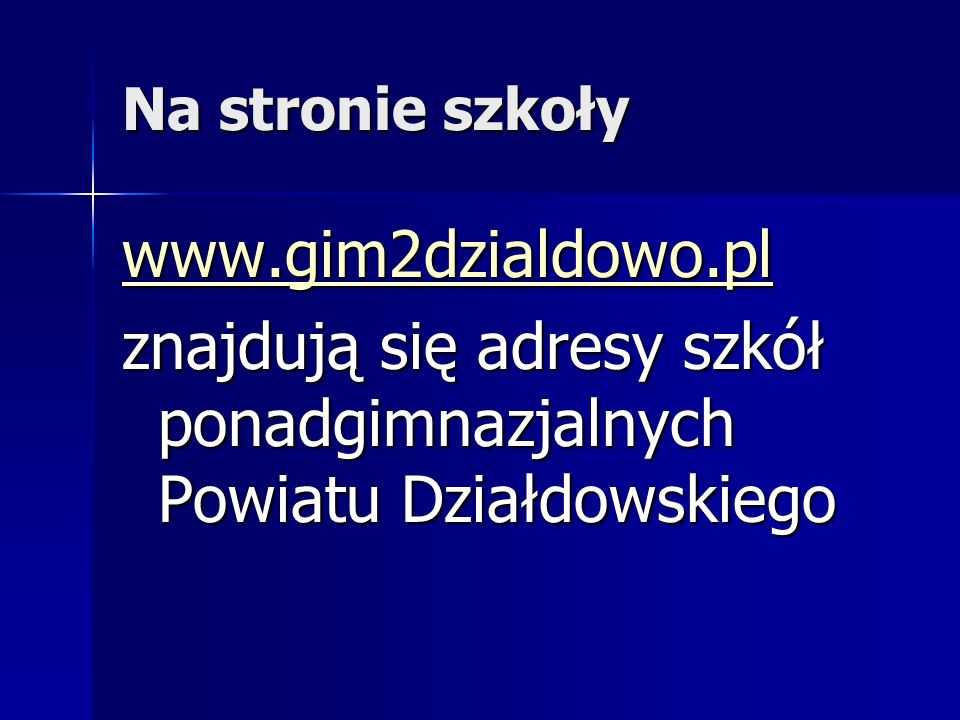 znajdują się adresy szkół ponadgimnazjalnych Powiatu Działdowskiego