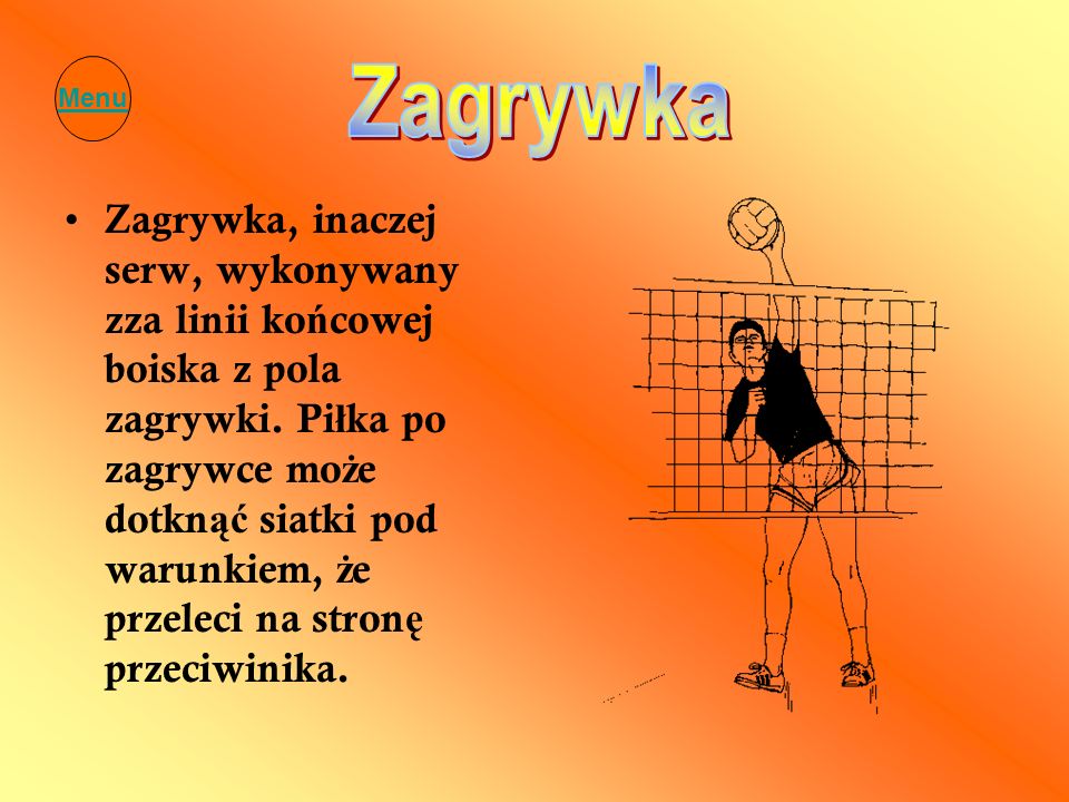 Menu Zagrywka.