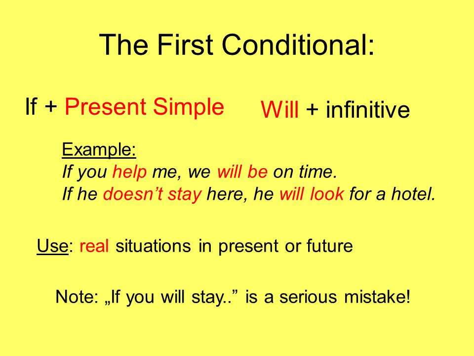 The First Conditional: