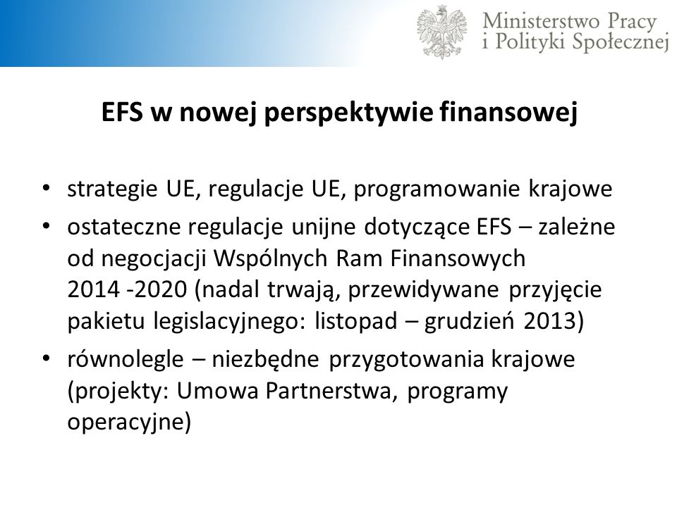 EFS w nowej perspektywie finansowej
