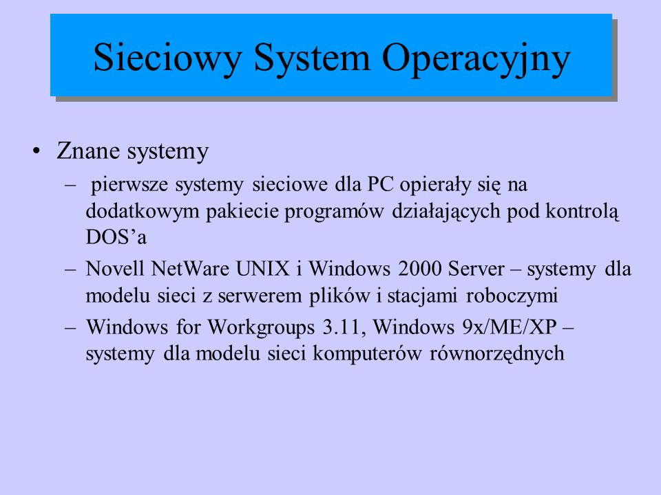 Sieciowy System Operacyjny