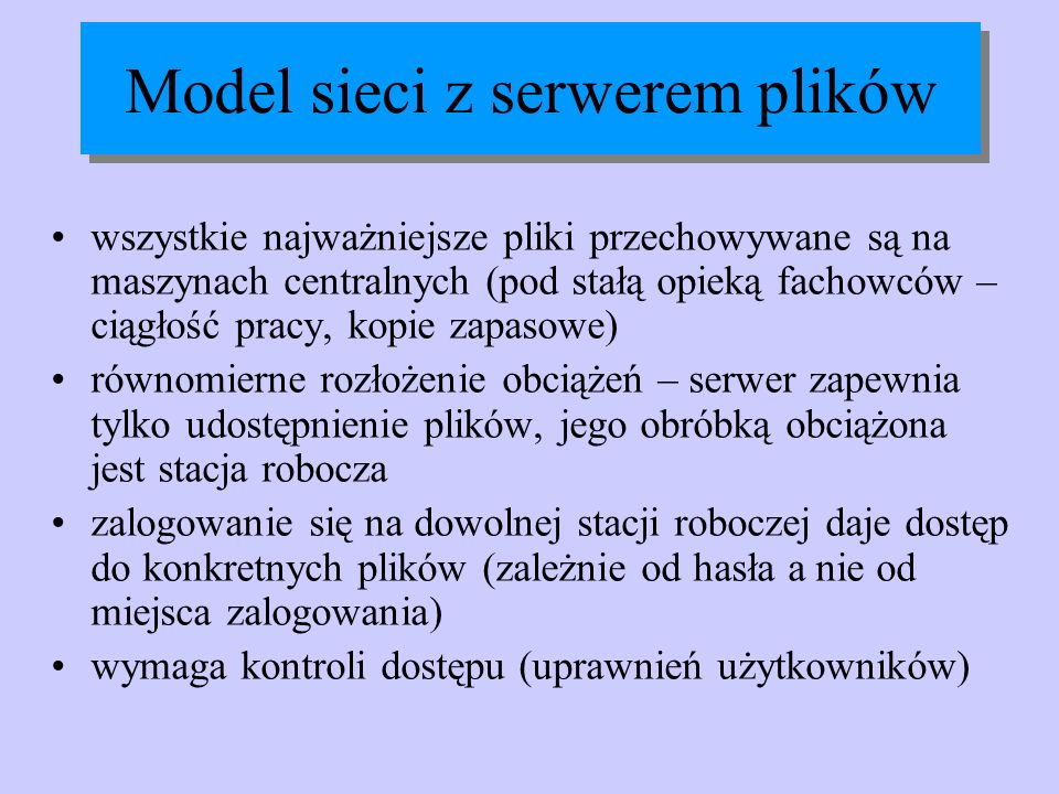 Model sieci z serwerem plików