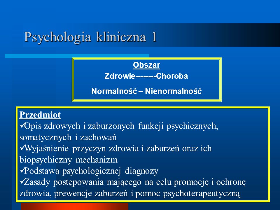 Psychologia kliniczna 1
