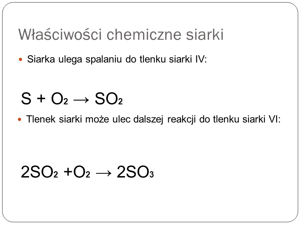 Właściwości chemiczne siarki
