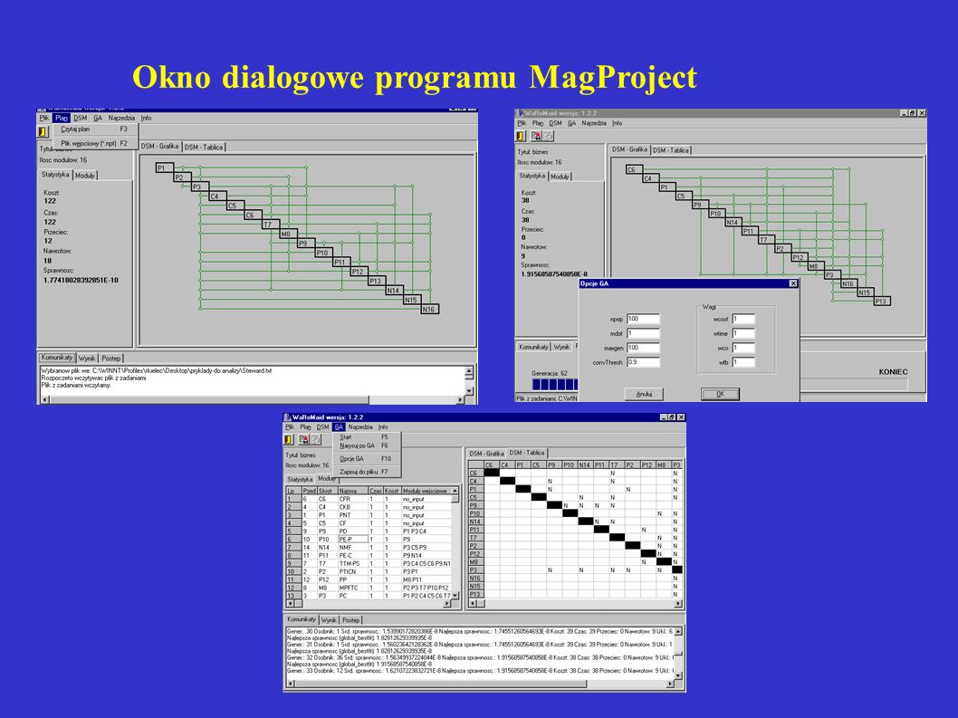 Okno dialogowe programu MagProject