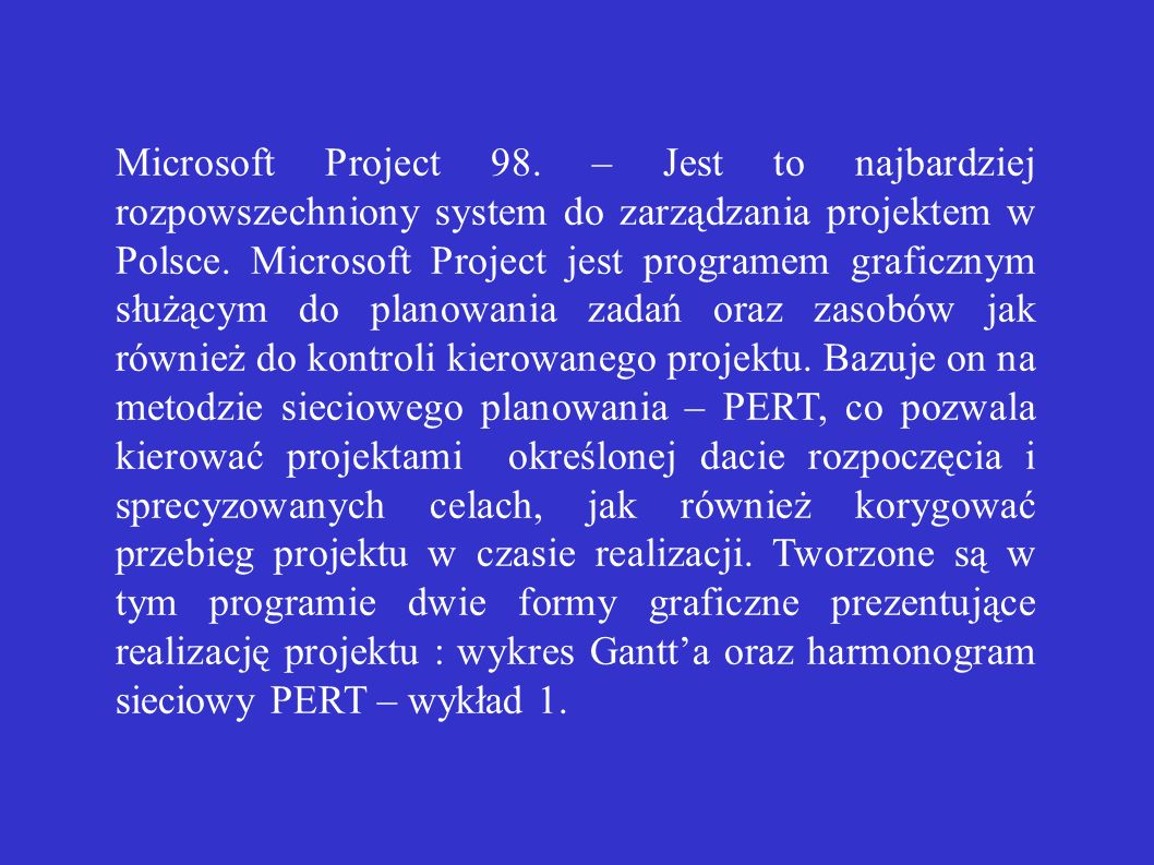Microsoft Project 98.