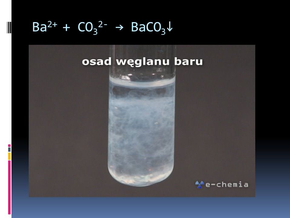 Ba2+ + CO32- → BaCO3↓