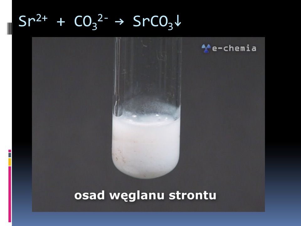 Sr2+ + CO32- → SrCO3↓