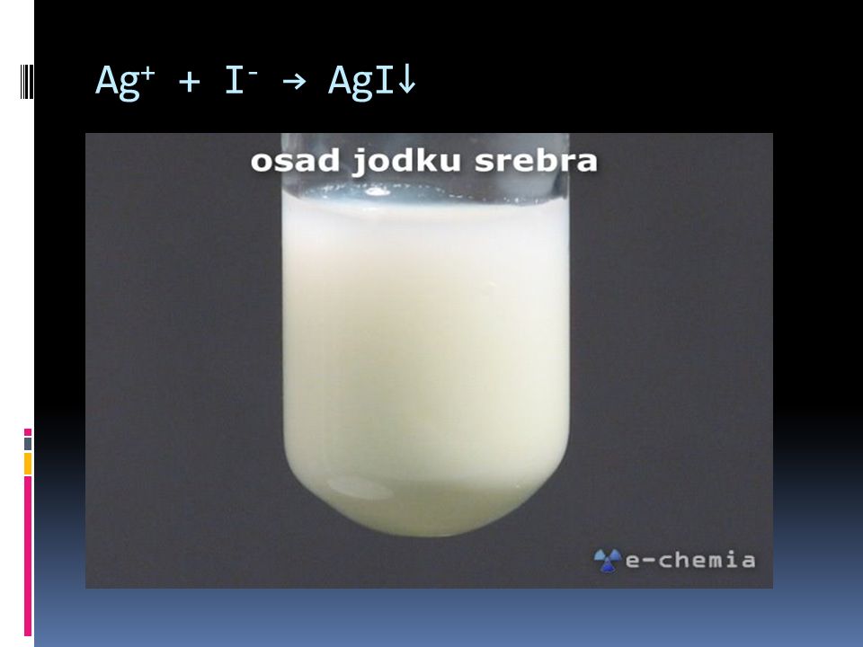 Ag+ + I- → AgI↓
