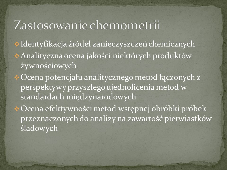 Zastosowanie chemometrii