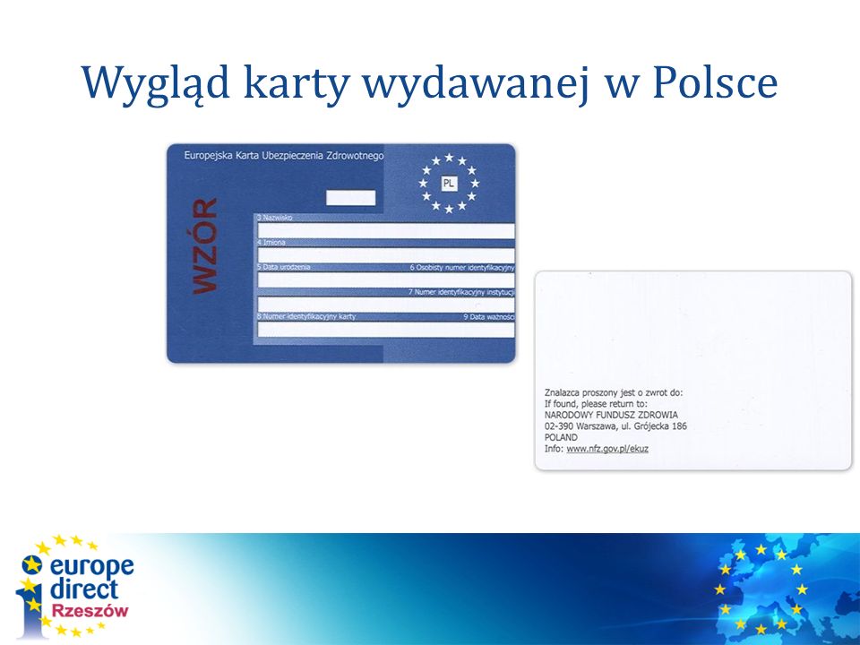 Wygląd karty wydawanej w Polsce