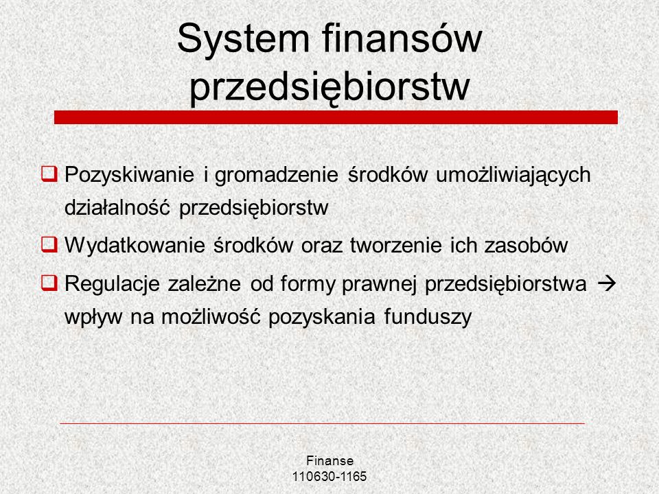 System finansów przedsiębiorstw