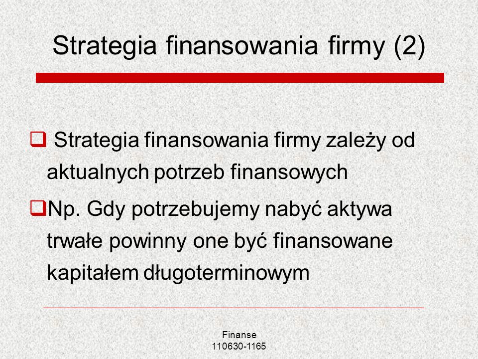 Strategia finansowania firmy (2)