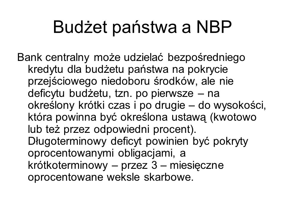 Budżet państwa a NBP