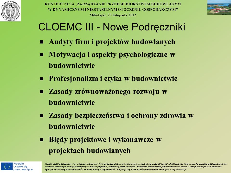 CLOEMC III - Nowe Podręczniki