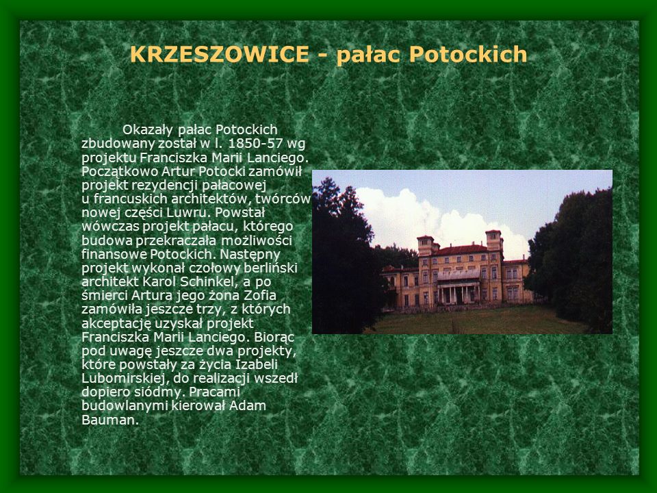 KRZESZOWICE - pałac Potockich