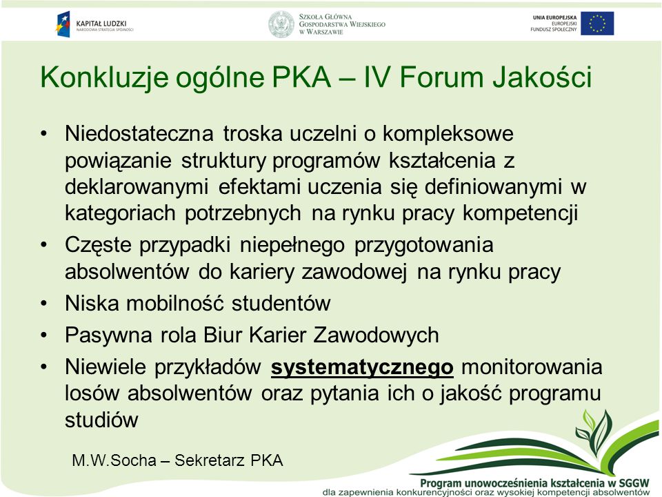 Konkluzje ogólne PKA – IV Forum Jakości