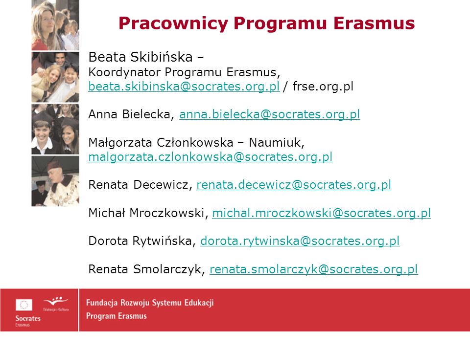 Pracownicy Programu Erasmus