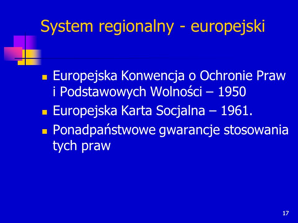 System regionalny - europejski