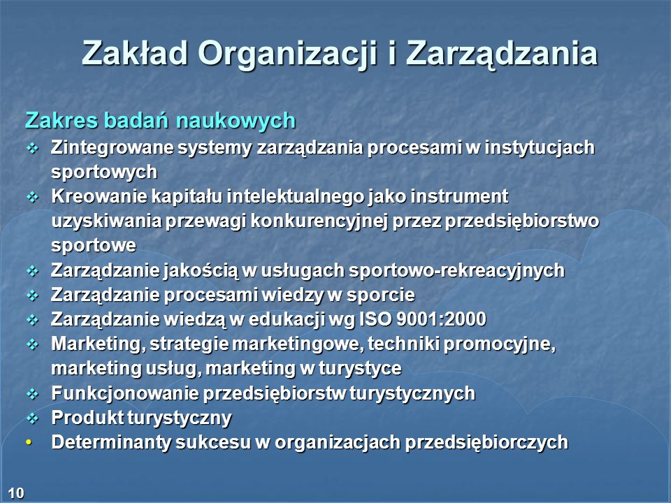 Zakład Organizacji i Zarządzania