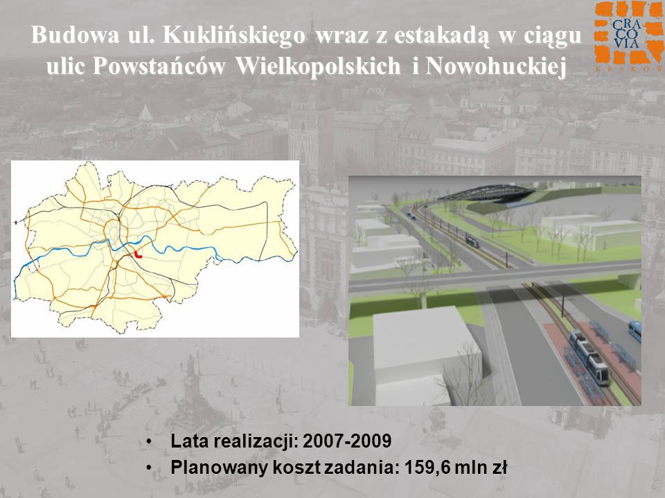 Budowa ul. Kuklińskiego wraz z estakadą w ciągu ulic Powstańców Wielkopolskich i Nowohuckiej