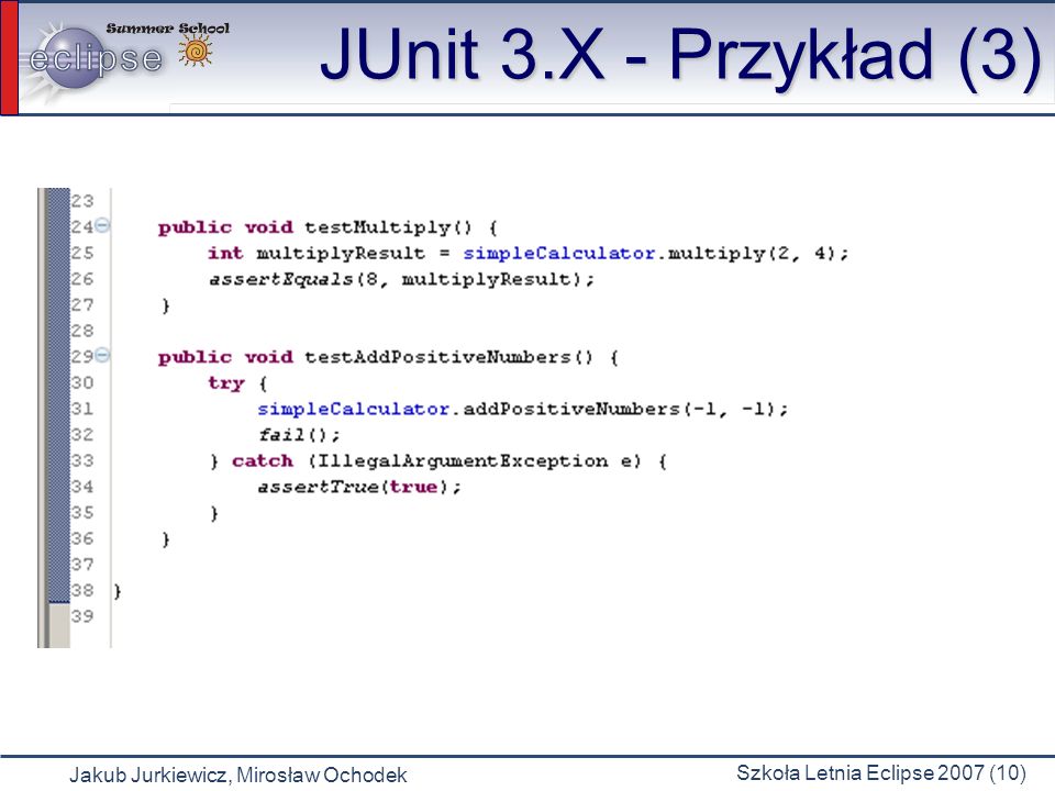 JUnit 3.X - Przykład (3)
