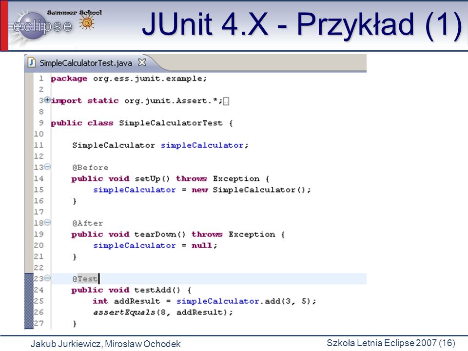 JUnit 4.X - Przykład (1)