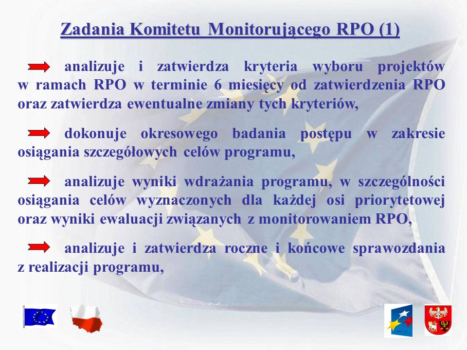 Zadania Komitetu Monitorującego RPO (1)