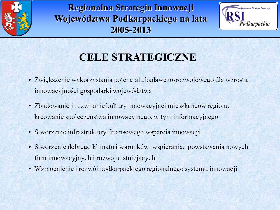 Regionalna Strategia Innowacji Województwa Podkarpackiego na lata